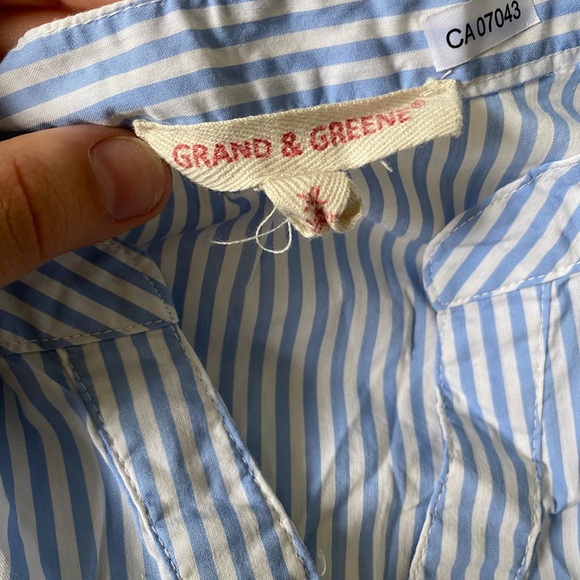 Striped button up shirt with ruffles - Picture 2 of 3